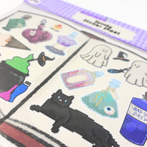 Spooky Sticker Sheet (Witches, Potions, Ghosts)