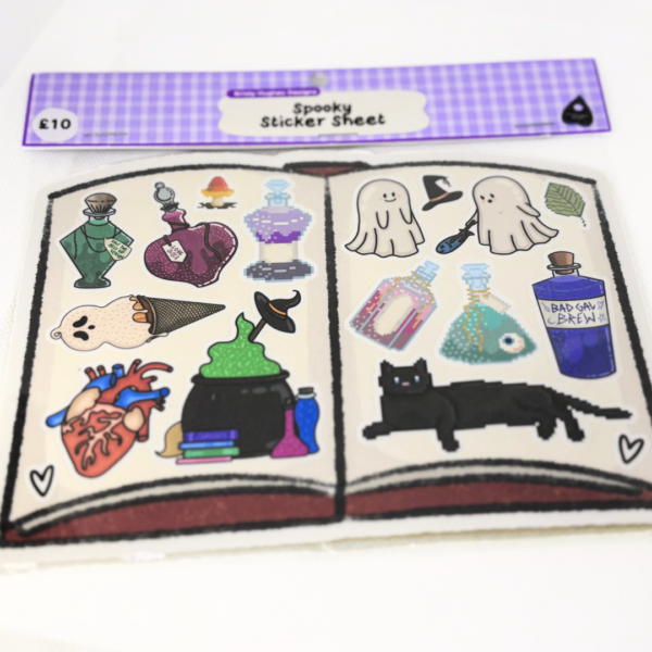 Spooky Sticker Sheet (Witches, Potions, Ghosts) - Image 7