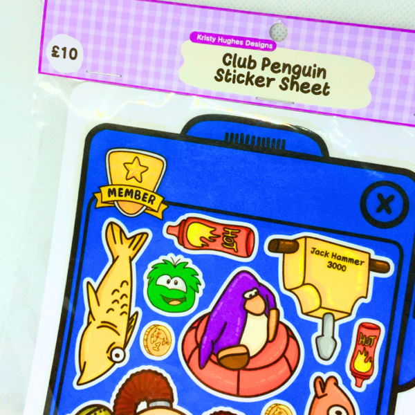 Club Penguin Items Sticker Sheet