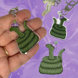 Pixel Snake Acrylic Keychain