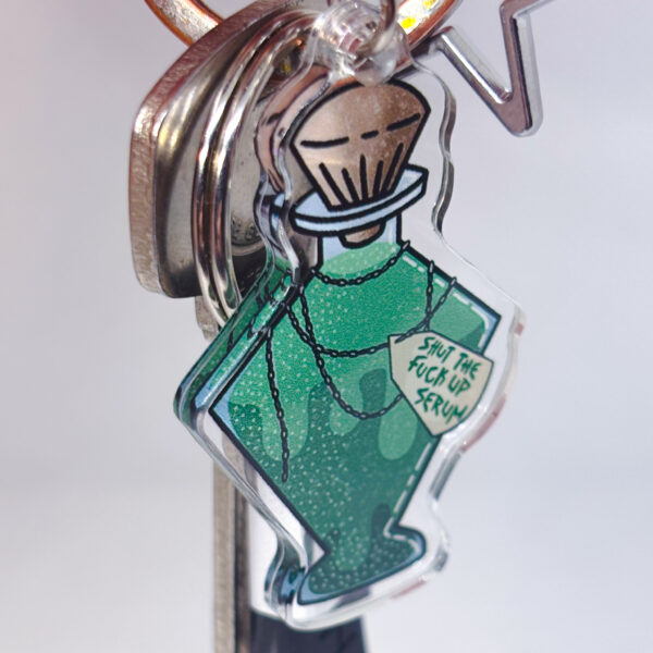 Shut the Fuck Up Serum Green Potion Acrylic Keychain - Image 2