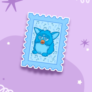 Furby Inspired Blue Stamp Sticker