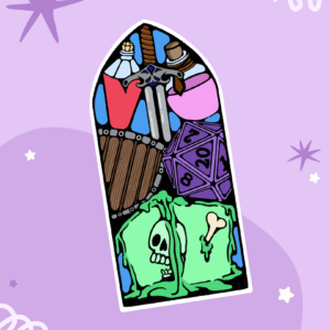 D&D Transparent Stained Glass Window Sticker