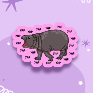 Moo Deng Yap Pygmy Hippo Sticker