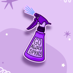 Go Away Spray Sticker