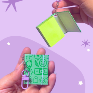 Sticky Notes Book Keychain - Green
