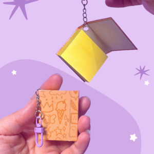 Sticky Notes Book Keychain - Orange