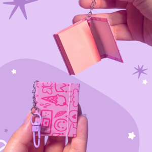 Sticky Notes Book Keychain - Pink