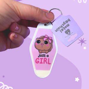 Just A Girl Motel Keychain
