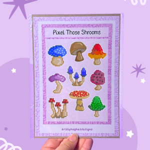 Pixel Mushrooms Sticker Sheet