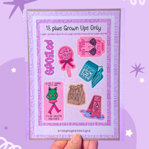 18+ Adult Sticker Sheet