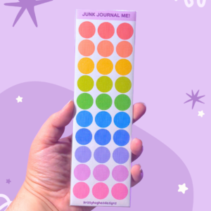 Junk Journal Sticker Sheet - Grid Circles